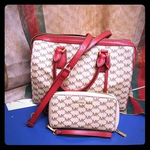 100% Authentic MK Handbag and Wallet set